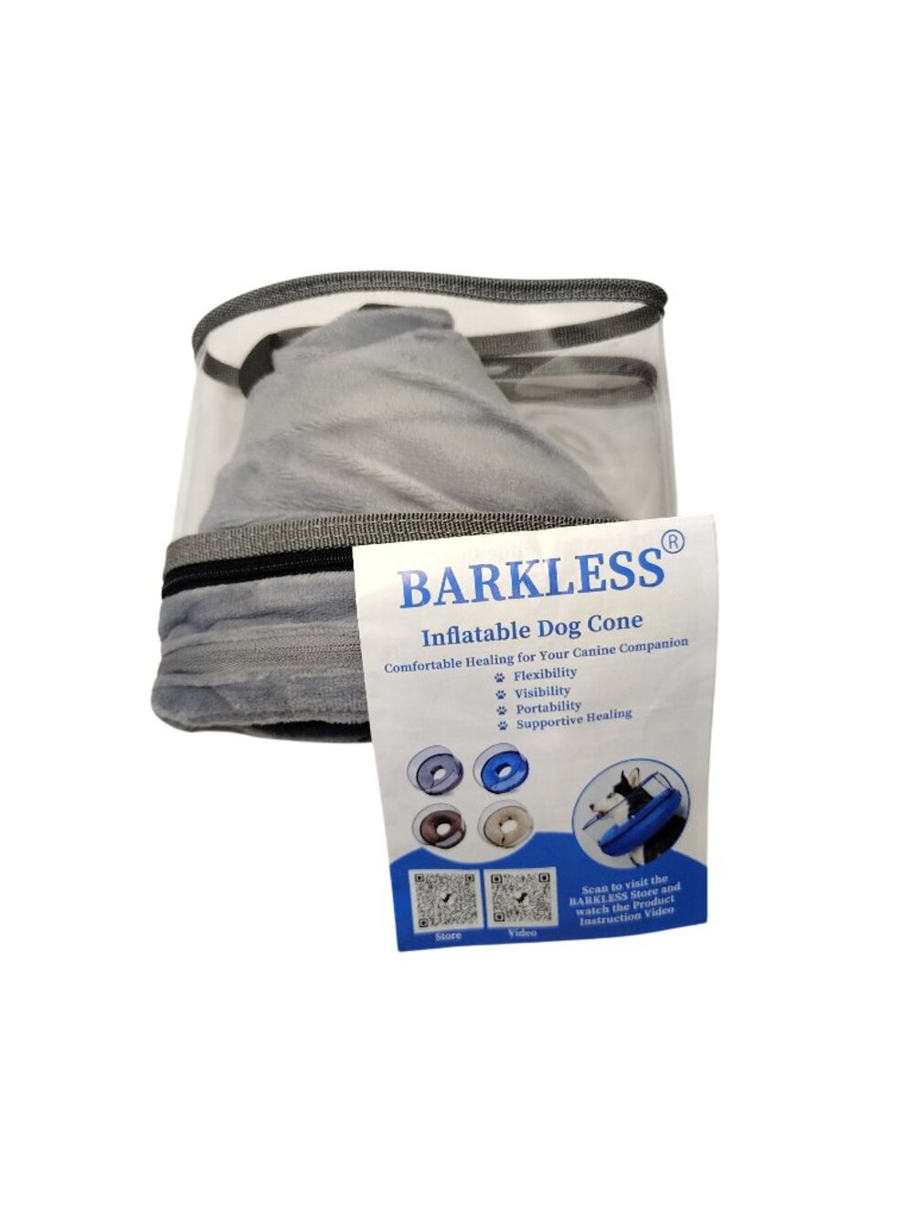 Barkless Inflatable Dog Recovery Cone Collar Comfortable Neck Wear